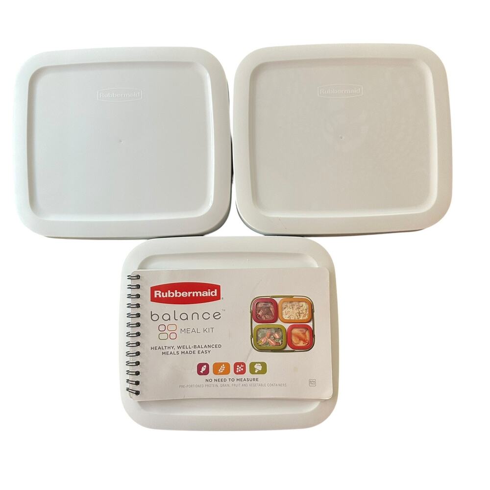 Rubbermaid Balance Meal Prep Planning Food Kits Storage Containers Lot Of 3